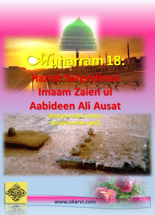 Muharram 18: Hazrat Saiyyidinaa Imaam Zaien ul Aabideen Ali Ausat [Radiyal Laahu ‘Anhu]