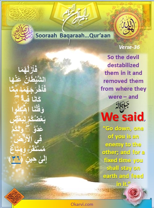 Soorah Baqaraah-Kanzul Ieemaan Continued…..Chapter-1-Verse-36